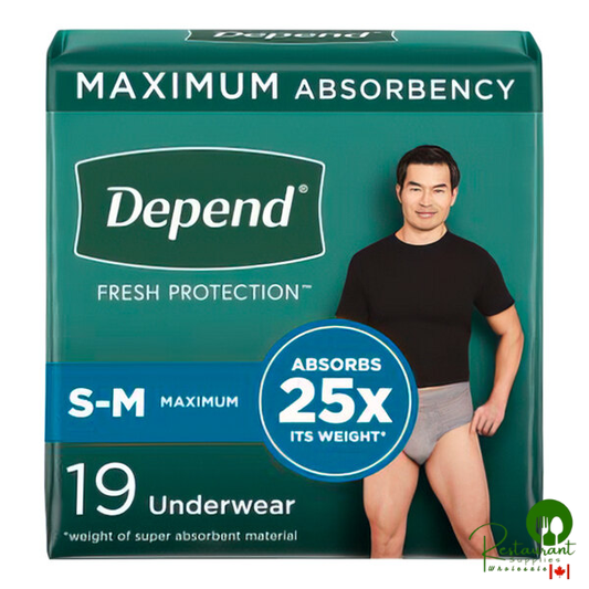 Depend Fresh Protection Men's Disposable Adult Underwear with Maximum Absorbency for Incontinence and Heavy Bladder Leaks - S / M - 38/Case