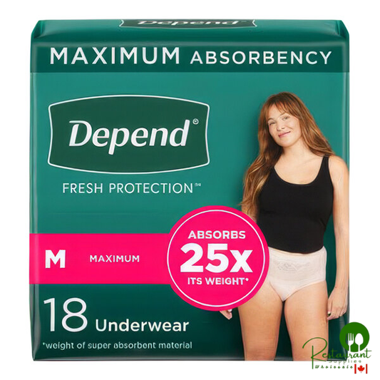 Depend Fresh Protection Women's Disposable Adult Underwear with Maximum Absorbency for Incontinence and Postpartum Bladder Leaks - M - 36/Case