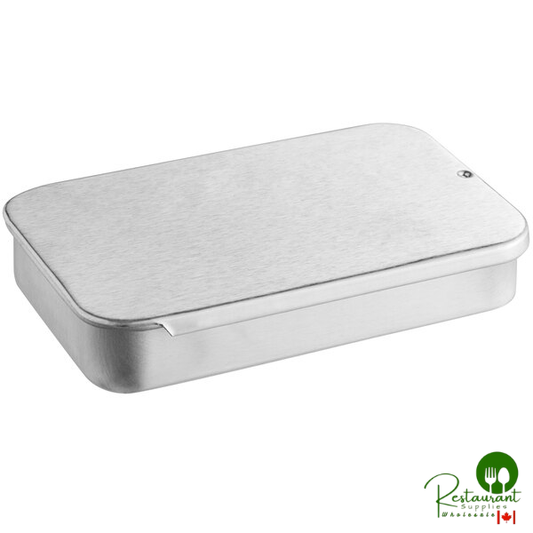 3 3/16" x 1 15/16" x 1/2" Silver Medium Tin with Slide Top - 240/Case