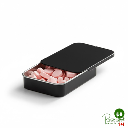 3 11/16" x 2 1/2" x 11/16" Black Tin with Slide Top - 192/Case