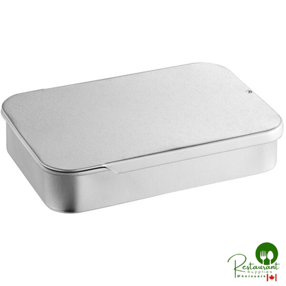 3 11/16" x 2 1/2" x 11/16" Silver Tin with Slide Top - 192/Case