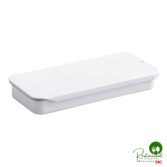3 1/8" x 1 5/16" x 3/8" White Tin with Slide Top - 216/Case