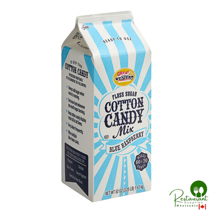 Great Western 1/2 Gallon Carton Blue Raspberry Cotton Candy Floss Sugar - 6/Case