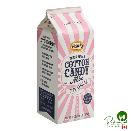 Great Western 1/2 Gallon Carton Pink Vanilla Cotton Candy Floss Sugar - 6/Case