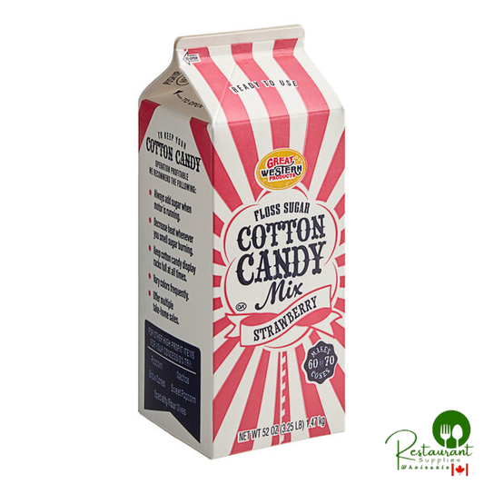 Great Western 1/2 Gallon Carton Strawberry Cotton Candy Floss Sugar - 6/Case