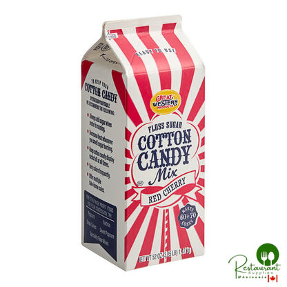 Great Western 1/2 Gallon Carton Red Cherry Cotton Candy Floss Sugar - 6/Case