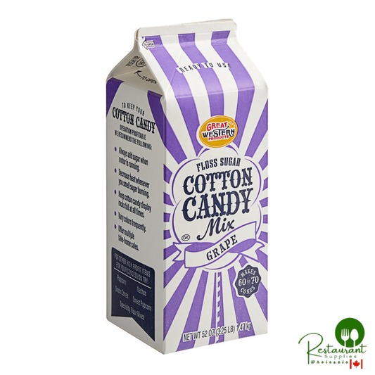 Great Western 1/2 Gallon Carton Purple Grape Cotton Candy Floss Sugar - 6/Case