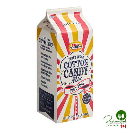 Great Western 1/2 Gallon Carton Pink Bubble Gum Cotton Candy Floss Sugar - 6/Case