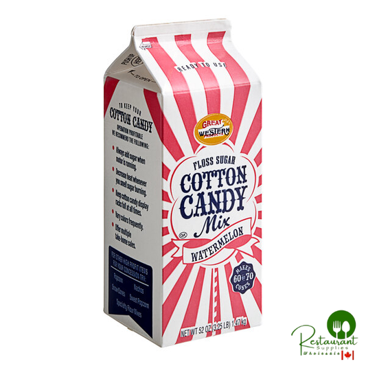 Great Western 1/2 Gallon Carton Watermelon Cotton Candy Floss Sugar - 6/Case