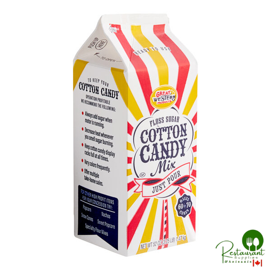 Great Western 1/2 Gallon Carton Pina Colada Cotton Candy Floss Sugar - 6/Case
