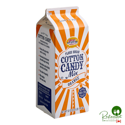 Great Western 1/2 Gallon Carton Orange Cotton Candy Floss Sugar - 6/Case