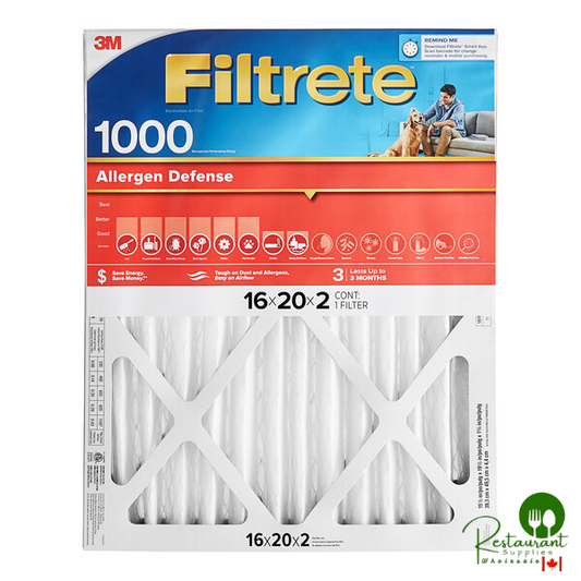 3M Filtrete 16" x 20" x 2" MPR 1000 Allergen Defense Air Filter 70009113260 - 4/Case