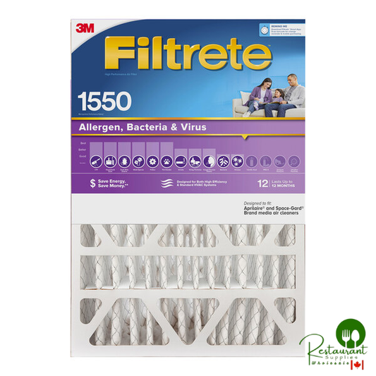 3M Filtrete 20" x 25" x 5" MPR 1550 Ultra Allergen Reduction Deep Pleat Filter 7100188166 - 4/Case