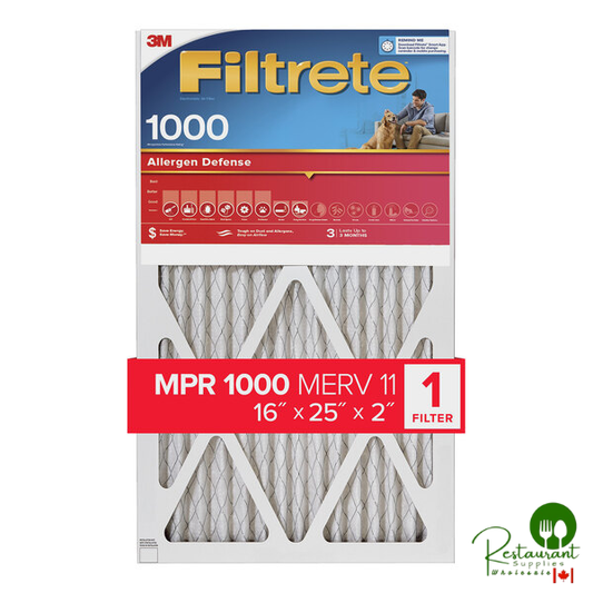 3M Filtrete 16" x 25" x 2" MPR 1000 Allergen Defense Air Filter 70009113278 - 4/Case