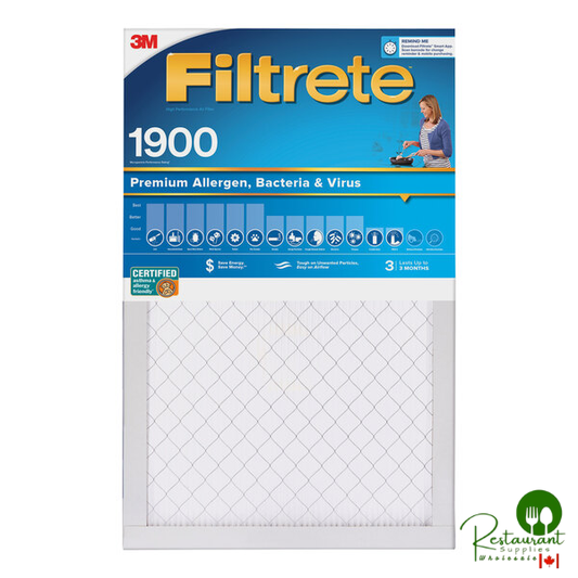 3M Filtrete 18" x 24" x 1" MPR 1900 Premium High-Performance Allergen, Bacteria, and Virus Air Filter 70009106637 - 4/Case