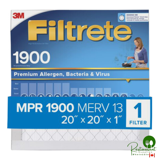 3M Filtrete 20" x 20" x 1" MPR 1900 Premium High-Performance Allergen, Bacteria, and Virus Air Filter 70009120646 - 4/Case