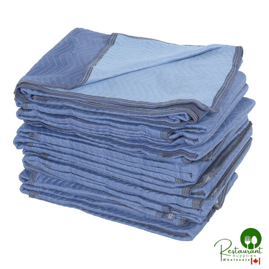 Vestil 72" x 80" All-Weather Blue Non-Woven Fabric Moving Blanket QPC-7280-UP-12PK - 12/Case