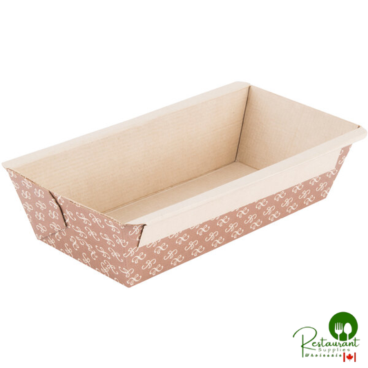 Solut 31906 1 lb. Bake and Show Corrugated Kraft Oven Safe Paper Bread Loaf Pan - 370/Case