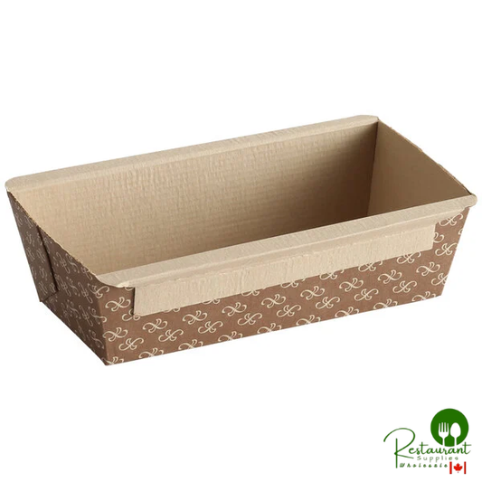 Solut 31905-0380 3/4 lb. Bake and Show Corrugated Kraft Oven Safe Paper Bread Loaf Pan - 380/Case