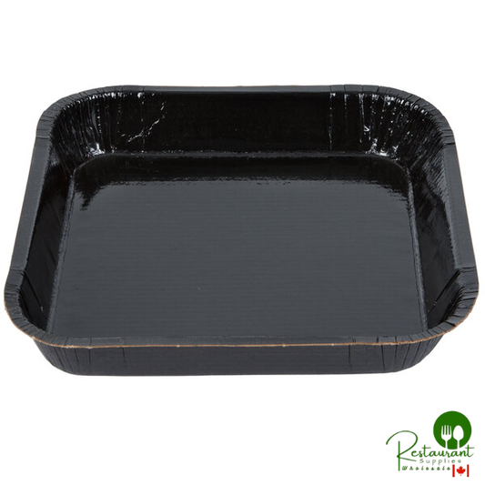 Solut 8" x 8" Bake and Show Black Square Oven Safe Heavy-Duty Heavy Weight Paperboard Brownie / Cake Pan - 250/Case