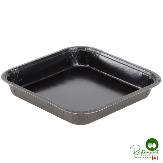 Solut 8" x 8" Bake and Show Black Square Oven Safe Paperboard Brownie / Cake Pan - 250/Case