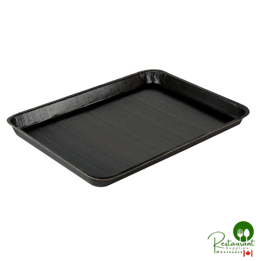Solut 18" x 13 1/8" Bake and Show Black Half Size Oven Safe Heavy Weight Paperboard Sheet Pan - 100/Case