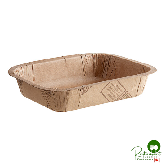 Solut Bake and Show 6 13/16" x 5 1/16" Kraft Oven-Safe Compostable Paperboard Tray - 300/Case