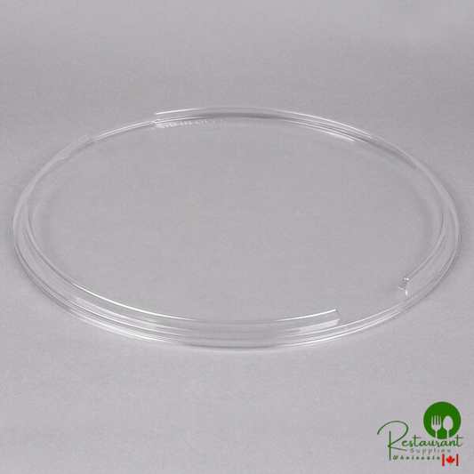 Solut 00074 15" Clear PET Plastic Smooth Wall Round Flat Lid - 75/Case