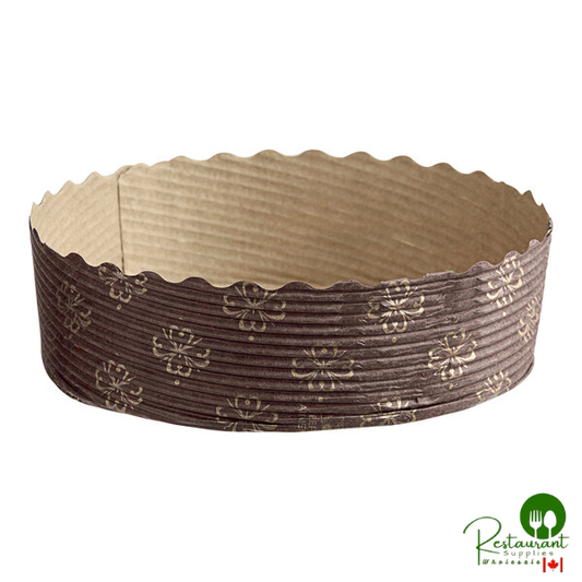 Novacart Brown and Gold Short Paper Baking Mold 5 oz. - 300/Case