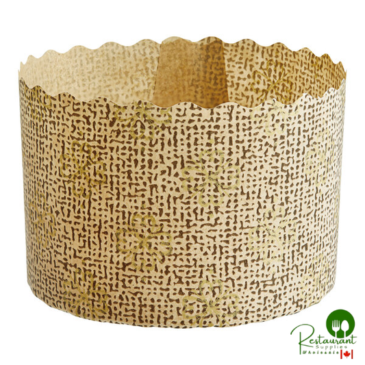 Novacart G9F13004F7 Panettone P 70/50 4.5 oz. Brown and Gold Paper Baking Mold - 2,000/Case