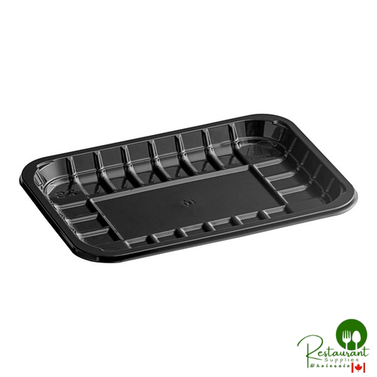 CKF 86567 (#2S) 6" x 8 3/8" x 11/16" Black PET Plastic Meat Tray - 500/Case