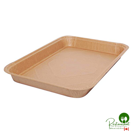 Solut 45745 Eco 12 3/4" x 8 7/8" x 1 1/4" Disposable Kraft Paper Quarter Sheet Food Tray - 200/Case