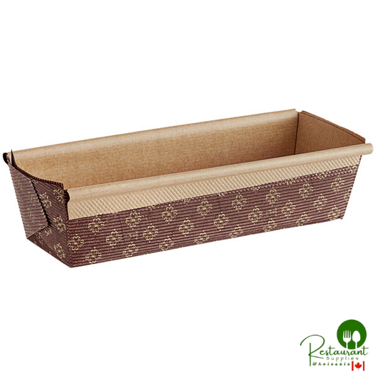 Novacart 8 7/8" x 2 3/4" x 2 1/2" Corrugated Kraft Oven Safe Paper Bread Loaf Pan - 480/Case