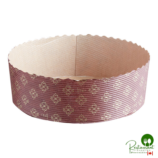 Novacart Brown and Gold Short Paper Baking Mold 6 1/8" x 2 1/8" - 540/Case