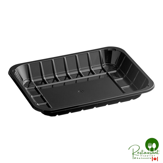 CKF 86570 (#8DP) 5 15/16" x 8 3/8" x 1 1/8" Black PET Plastic Meat Tray - 300/Case