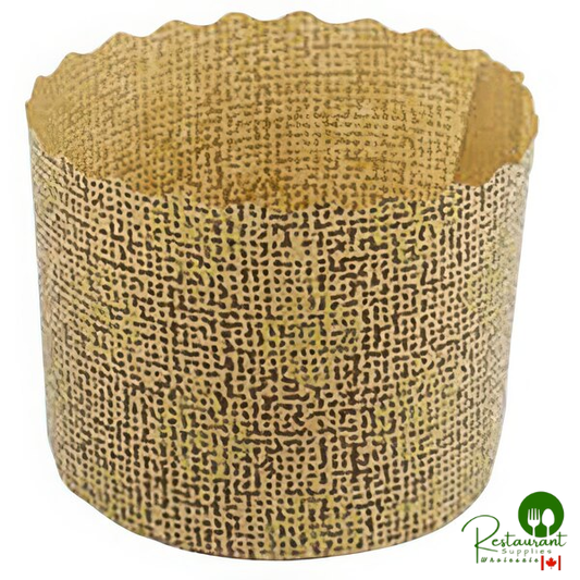 Novacart G9F13112 Panettone P 60/50 3.5 oz. Brown and Gold Paper Baking Mold - 3,000/Case