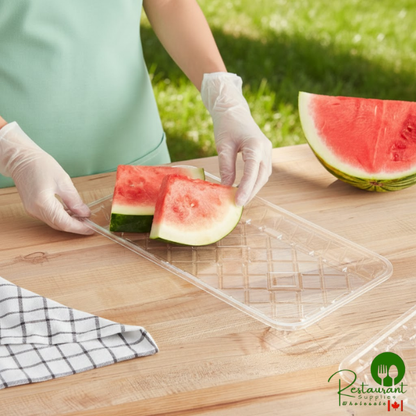 CKF 86612 (#25S) 14 7/8" x 8 1/16" x 1" Clear PET Plastic Meat Tray - 300/Case