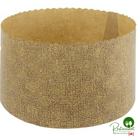 Novacart Panettone P Brown and Gold Paper Baking Mold 53 oz. - 1,200/Case