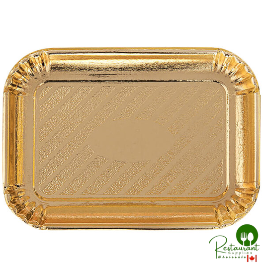 Novacart V9L23103 8" x 11 3/16" Gold Rectangular Pastry Tray - 200/Case