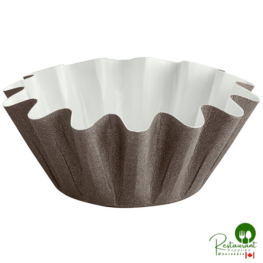Novacart 3" x 1 1/4" Small Brown Floret Cup - 5,280/Case