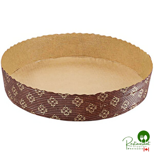 Novacart Brown and Gold Short Paper Baking Mold 18 oz. - 600/Case