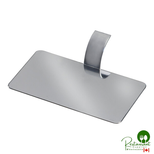 Solia 3 15/16" x 2 3/16" Silver Rectangular Pastry Display - 1,000/Case