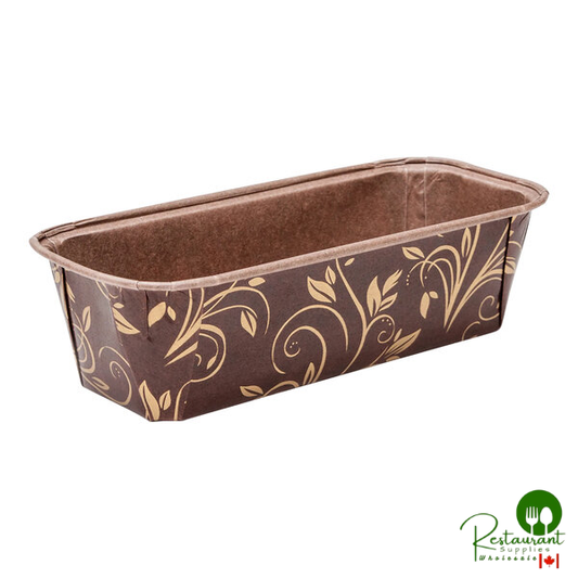 Welcome Home Brands 6 3/16" x 2 3/16" x 2" Rectangular Brown Leaf Loaf Pan - 675/Case