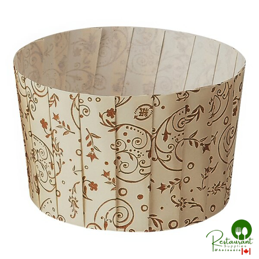 Welcome Home Brands 2 5/8" x 2" Brown Blossom Pleated Baking Cup - 480/Case