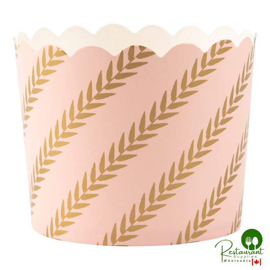 Sophistiplate Simply Baked 5 oz. Pink Leaf Baking Cup - 120/Pack