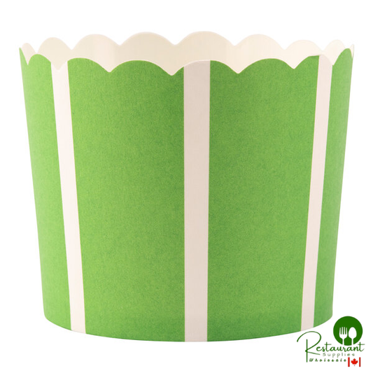 Sophistiplate Simply Baked 5 oz. Green Stripe Baking Cup - 120/Pack