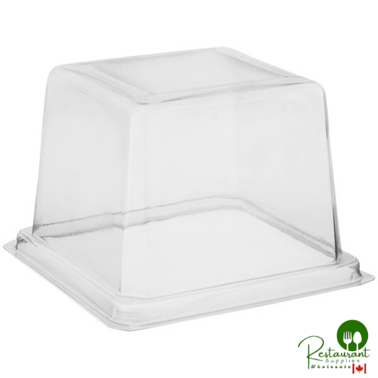 Welcome Home Brands 3 3/4" x 3 1/8" Clear PET Square Mini Medoro Tray Dome Lid - 300/Case