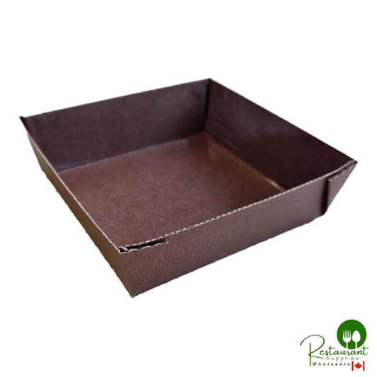 Novacart Easybake 3 15/16" x 3 15/16" x 1 1/4" Brown Paper Baking Mold - 450/Case