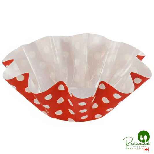 Novacart Medium Red Polka Dot Floret Cup 3 9/16" x 1 3/8" - 3,000/Case
