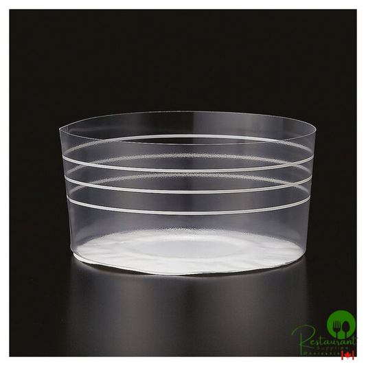 Welcome Home Brands 2 3/16" x 1 5/8" Clear Striped Plastic Baking Cup - 500/Case